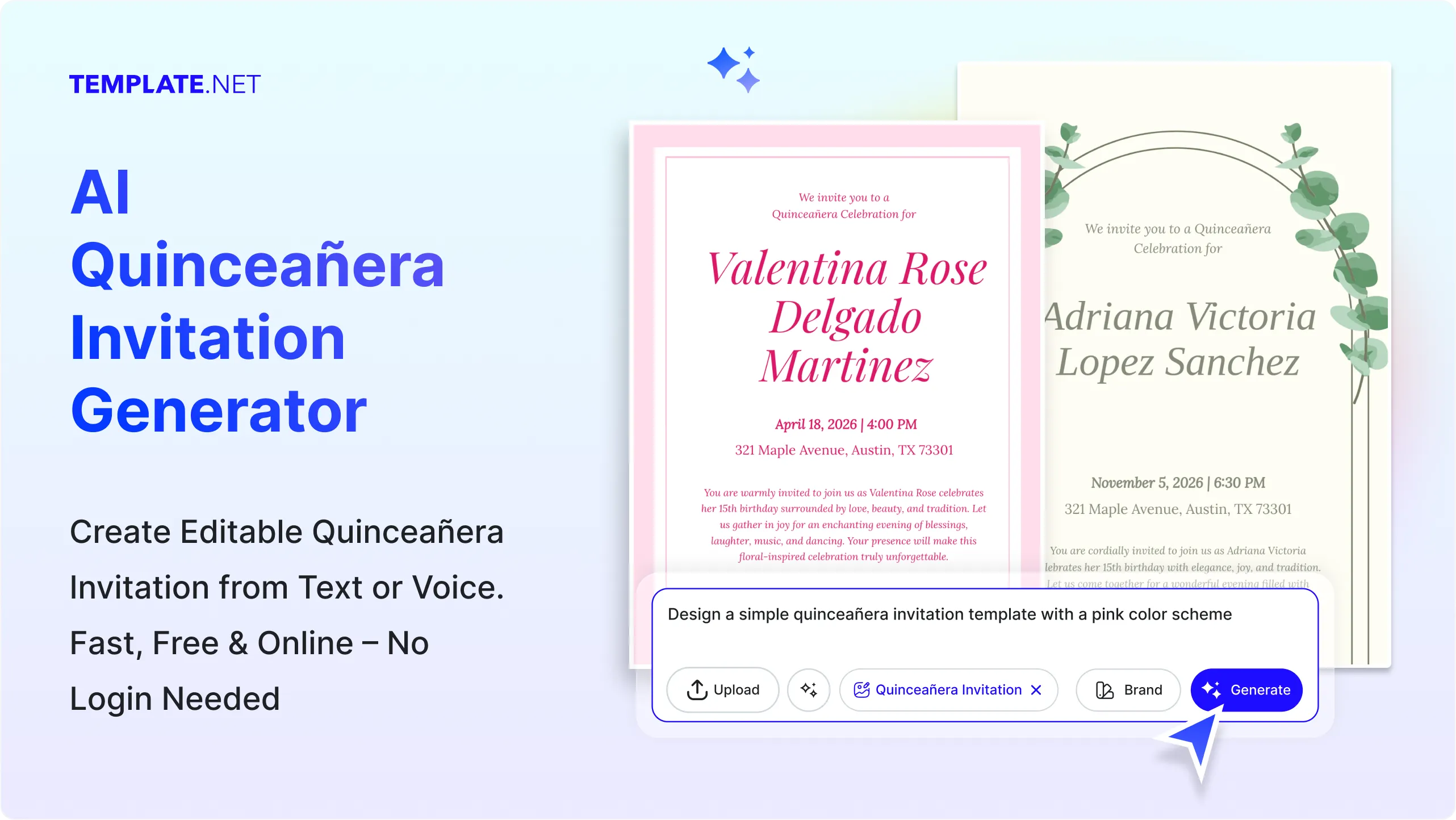 Free AI Quinceanera Invitation Generator, Free Quinceanera Invitation Maker Online